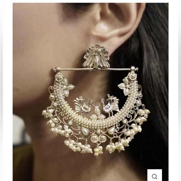 GEM LUXURY PAKISTANI SHEHNOOR BALI 
 EARRINGS JHUMKE INDIAN - Picture 1 of 9